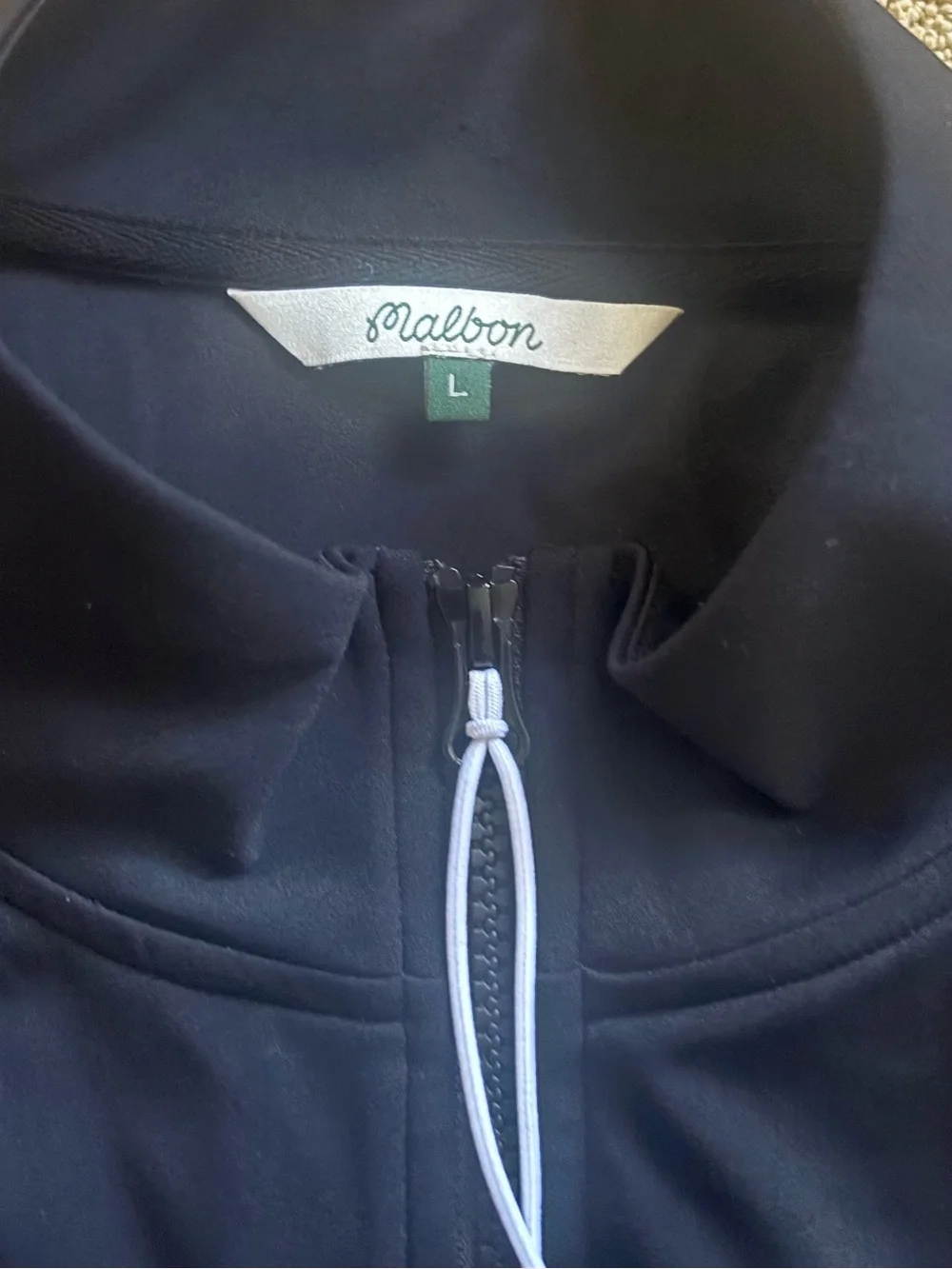 NWT Malbon Golf Peninsula Jacket Black Mens size L Zip Up with Pockets